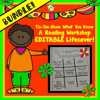 BUNDLED Tic-Tac-Show What You Know Reading Workshop Editable Program