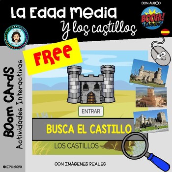 Preview of BUSCA EL CASTILLO - Boom Cards Distance learning FREEBIE