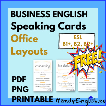 Preview of BUSINESS ENGLISH Vocabulary B2 flashcards/speaking cards #1 Office Layouts