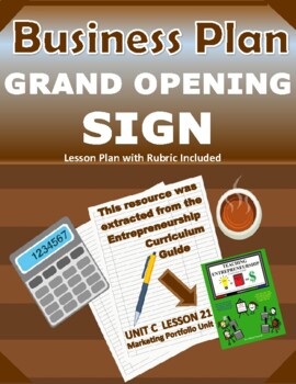 Preview of REAL WORLD LIFE SKILLS BUSINESS PLAN GRAND OPENING SIGN LESSON