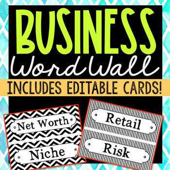 Preview of BUSINESS Vocabulary Posters | Word Wall Terms | Marketing Class Activity
