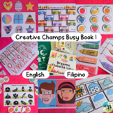 BUSY BOOK 1 / LAMINATED VELCRO ACTIVITY / LEARNING BINDER