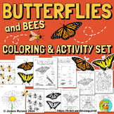 BUTTERFLIES and BEES Coloring / Activities - Realistic Nat