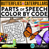 BUTTERFLIES color by code caterpillars coloring page PARTS