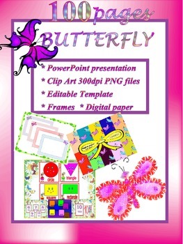 Preview of Butterflies Bundle PowerPoint presentation Clipart End of the Year Activities