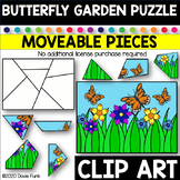 BUTTERFLY GARDEN PUZZLE Moveable Pieces Clip Art