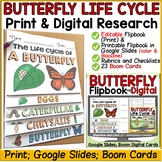 BUTTERFLY LIFE CYCLE EDITABLE FLIPBOOK PRINT & DIGITAL GOO