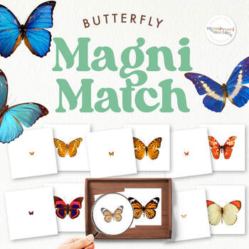 Preview of BUTTERFLY Magnifying Matching Game | Montessori Inspired Activity