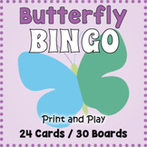 FREE BUTTERFLY THEMED BINGO & Memory Matching Card Game Activity