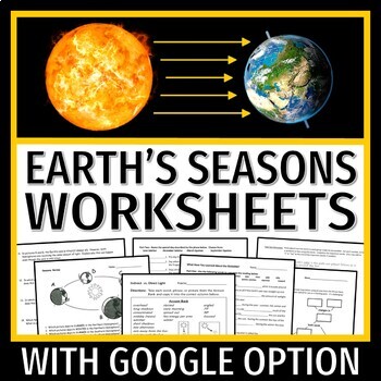 Preview of Reason for the Seasons Worksheet Bundle NGSS MS-ESS1-1