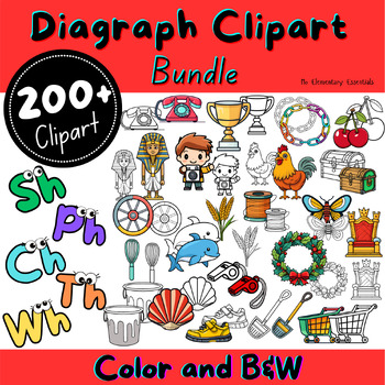 Preview of BUY Digraph Clipart Mega Bundle: TPT Seller Kit (Personal & Commercial Use)
