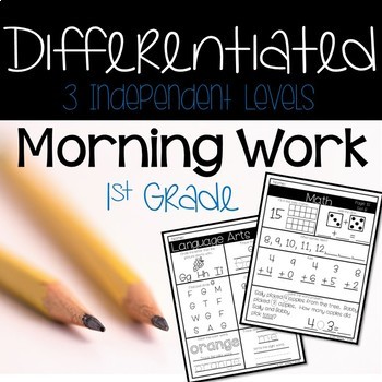 Preview of Morning Work for 1st Grade - Differentiated