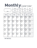 BW  Blank Monthly Printable Calendars