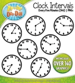 Clock Face Every 5 Minutes Intervals Clipart {Zip-A-Dee-Doo-Dah Designs}