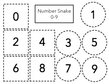 Preview of BW Number Snake with Cutting Lines