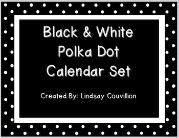 Preview of B&W Polka Dot Calendar Set