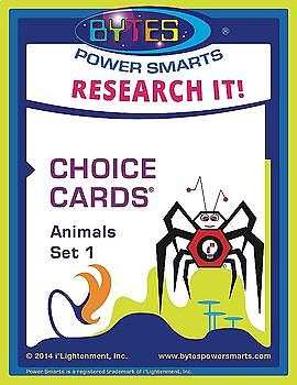 Preview of Multiple Intelligences: RESEARCH IT! CHOICE CARDS® - ANIMALS - SET 1