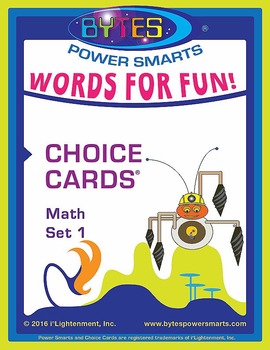 Preview of Multiple Intelligences:  WORDS FOR FUN! CHOICE CARDS® - MATH - SET 1
