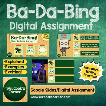 Preview of Ba-Da-Bing! Practice Writing Assignment - Digital Template (Google Slides)