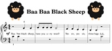 Baa Baa Black Sheep Music Sheet - Level 1 Beginner