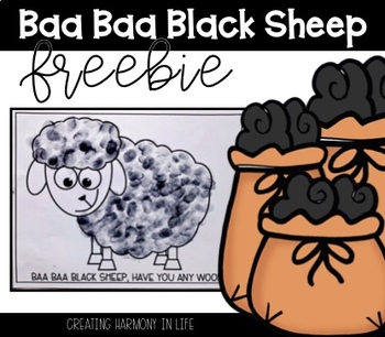 Preview of Free Baa Baa Black Sheep Finger Painting Activity