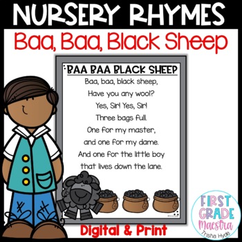 Preview of Baa Baa Black Sheep | Nursery Rhyme | Activities