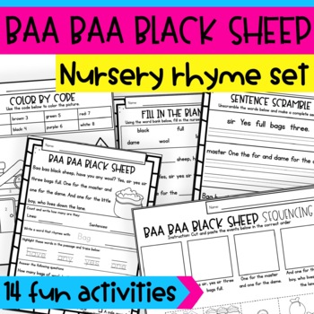 Preview of Baa Baa Black Sheep Nursery Rhymes Activities and Crafts