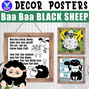 Preview of Baa Baa Black Sheep Nursery Rhymes Poetry Classroom Decor Bulletin Board Ideas
