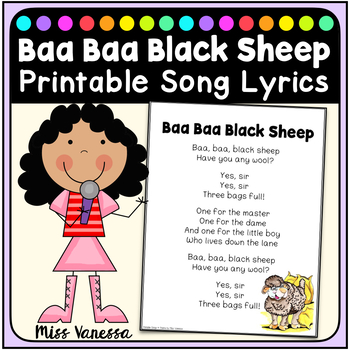 Baa Baa Black Sheep Sheet Music With Chords And Lyrics Babablacksheeplys S Diary