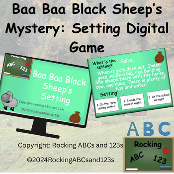 Preview of Baa Baa Black Sheep's Setting Mystery Reading Comprehension Digital Game