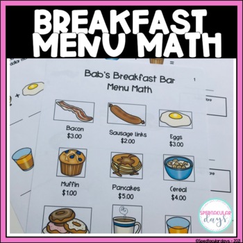 Preview of Breakfast Menu Math