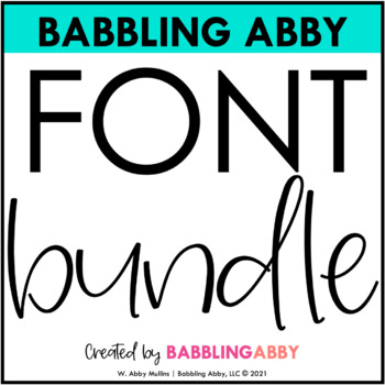 Preview of Fonts for Teachers Babbling Abby Collection for Teachers Pay Teachers Products