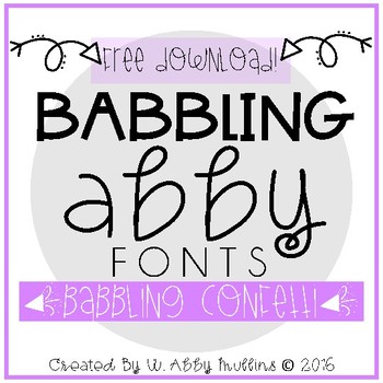 Preview of FREE Babbling Abby Fonts - Babbling Confetti