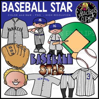 Preview of Baseball Star Clip Art Set {Educlips Clipart}