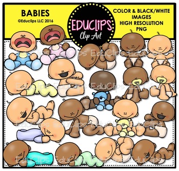 Preview of Babies Clip Art Bundle {Educlips Clipart}