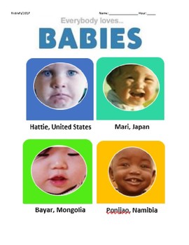 Preview of Babies Documentary Film Guide: Psychology Development Unit or Child Development
