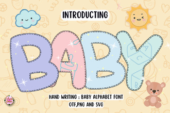 Preview of Baby Alphabet Bubble font letters for teachers