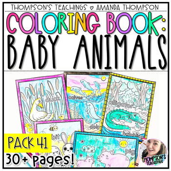 Preview of Baby Animal Coloring Pages | Kids Coloring Book | Spring Animal Coloring Book