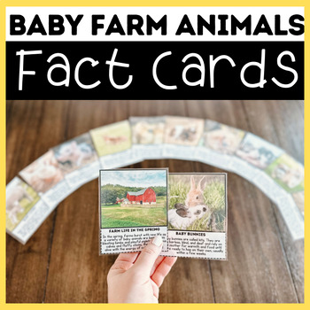 Preview of Baby Animal Fact Cards for Kids | Farm Baby Animals in the Spring
