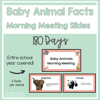 Preview of Baby Animal Facts Morning Meeting Slides | 180 Days of Facts