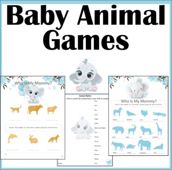 Animal Babies Match Worksheet Teachers Pay Teachers