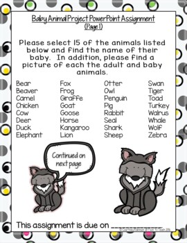 Baby Animal Name Research Project By Fixin To Teach Tpt