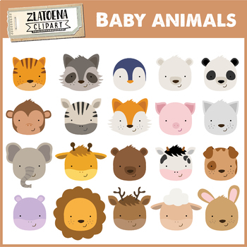 Baby Animals Clip Art Zlatoena Cliparts By Zlatoena Cliparts Tpt