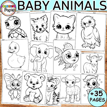 Preview of End Of The Year Baby Animals Coloring Pages Summer Woodland Activity Worksheets