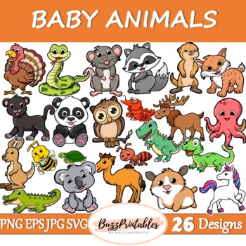free printable baby jungle animal clipart