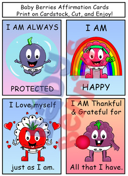 Preview of Baby Berries Affirmation Cards