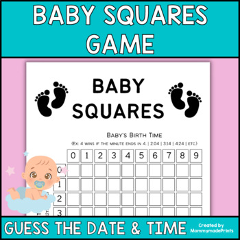 Preview of Baby Betting Squares | Due Date Calendar | Baby Shower Games