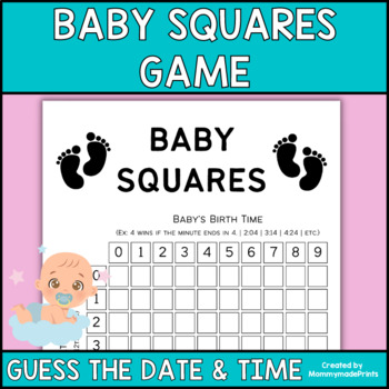 Baby Betting Squares | Due Date Calendar | Baby Shower Games