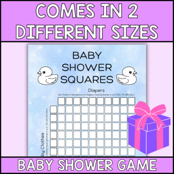 Baby Betting Squares Printable | Due Date Calendar | Baby Shower Games