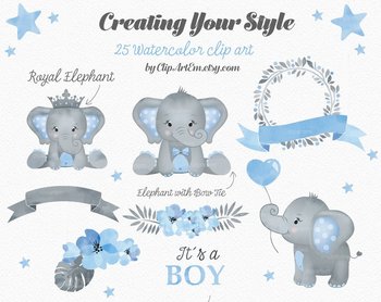 Download Baby Blue Gray Elephant Clipart collection 1da by ...